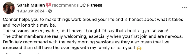 JC Fitness member review 13